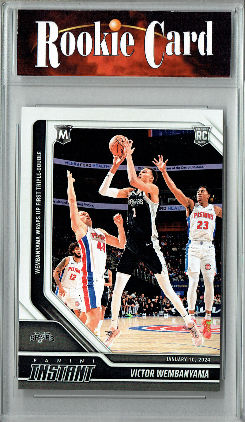 Certified Mint+ Victor Wembanyama 2023 Panini Instant #237 1st Triple Double 1/2798 Rookie Card San Antonio Spurs