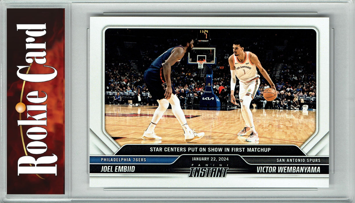 Certified Mint+ Victor Wembanyama 2023 Panini Instant #268 vs Joel Embiid Rookie Card San Antonio Spurs