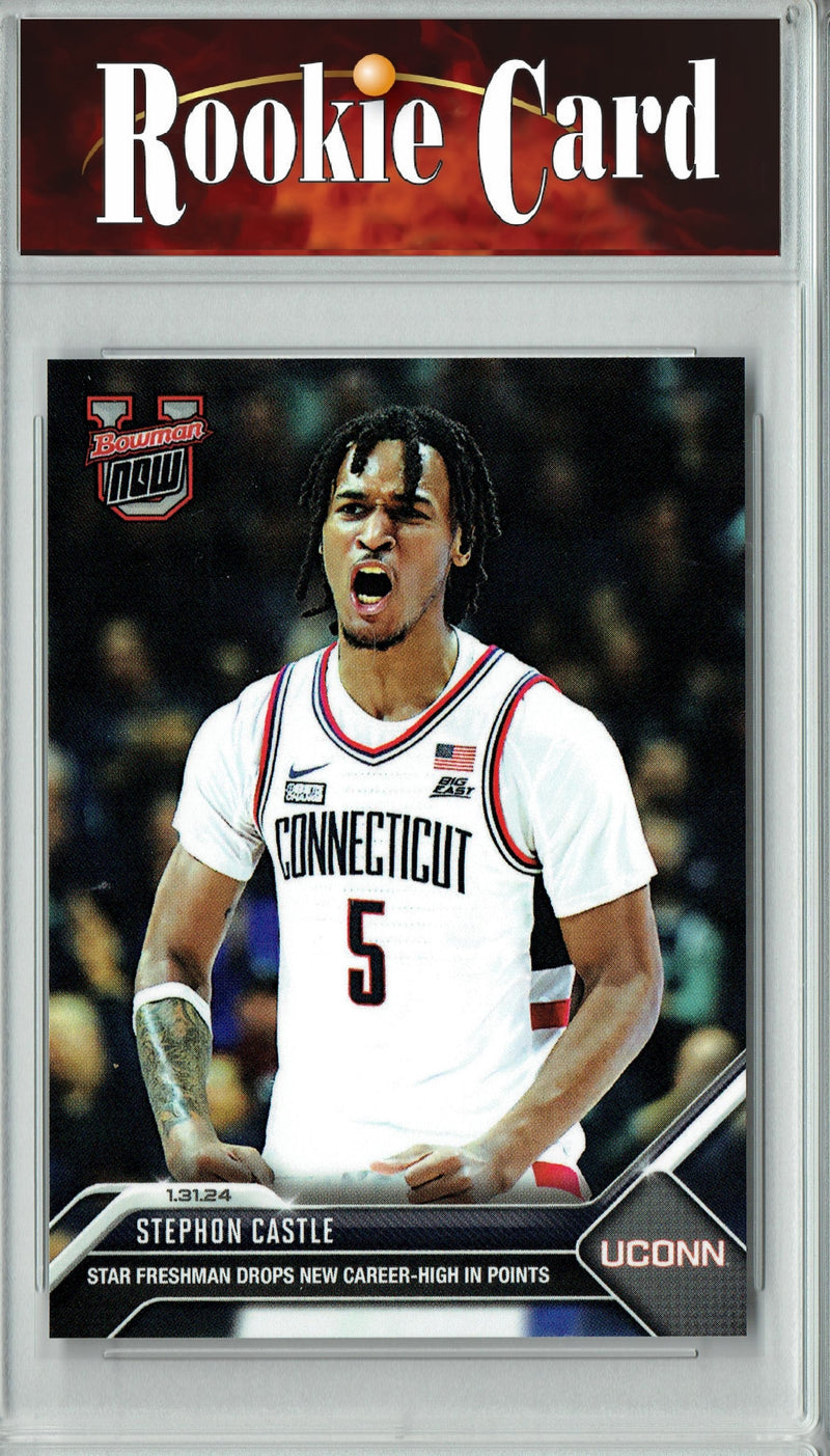 Certified Mint+ Stephon Castle 2024 Bowman University Now #42 Career High Rookie Card