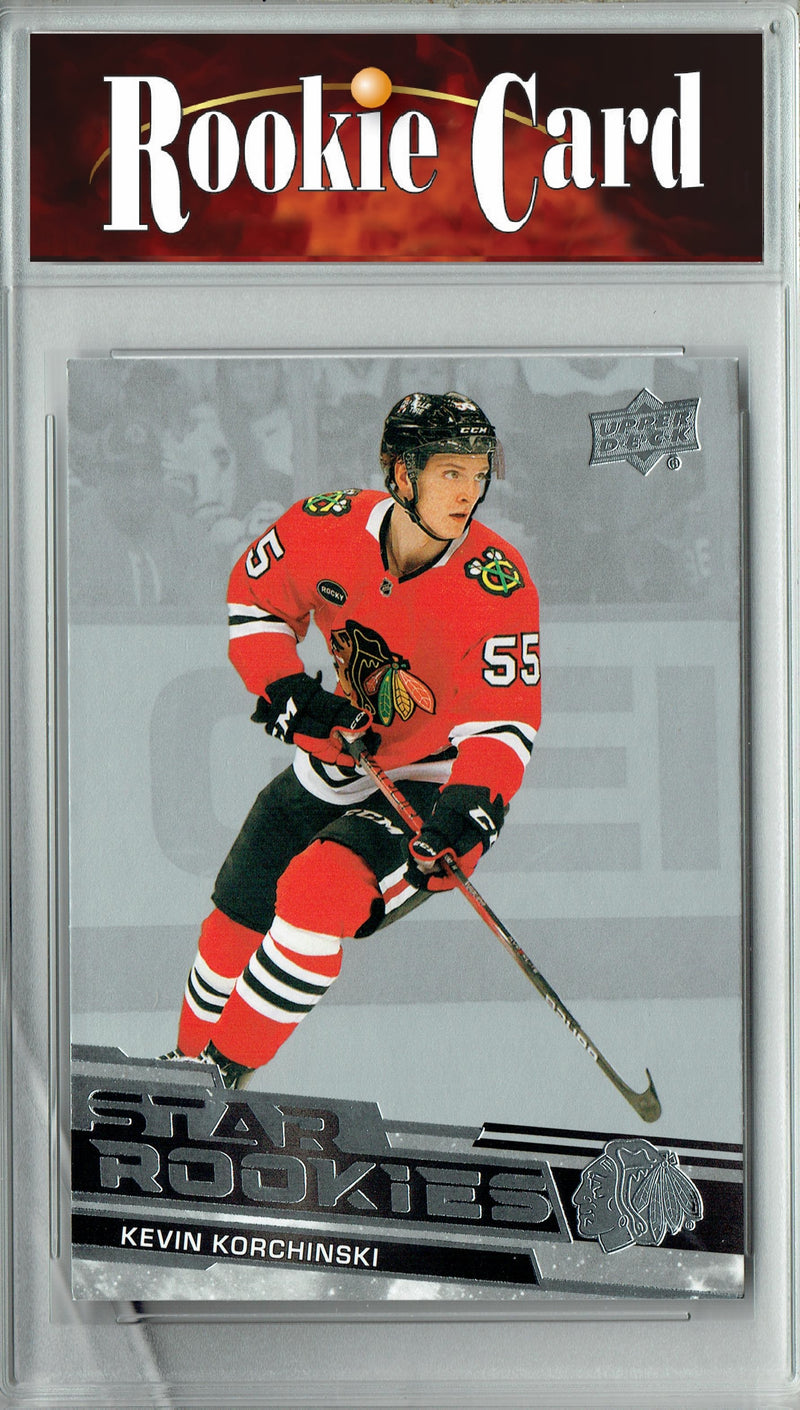 Certified Mint+ Kevin Korchinski 2023-24 Upper Deck #16 Star Rookies Set Rookie Card Chicago Blackhawks