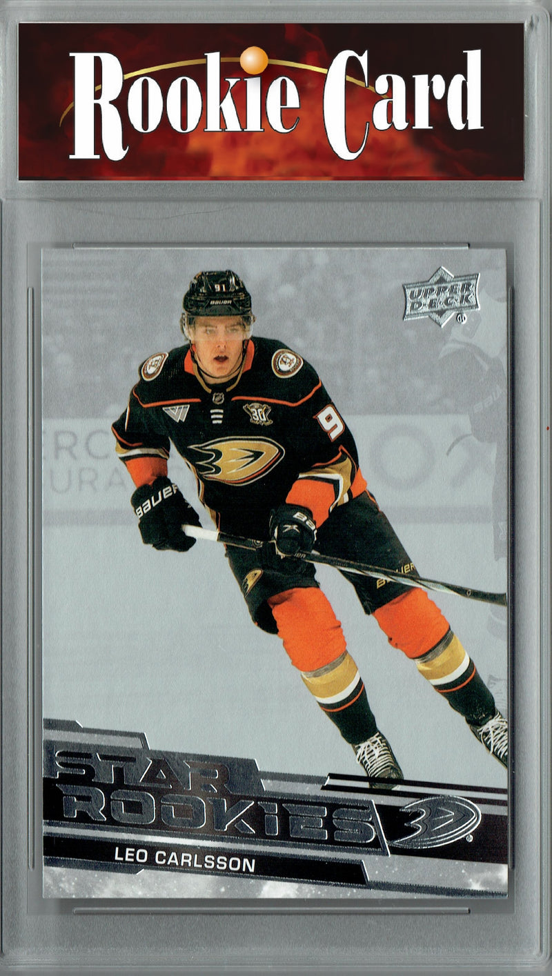 Certified Mint+ Leo Carlsson 2023-24 Upper Deck #7 Star Rookies Set Rookie Card Anaheim Ducks