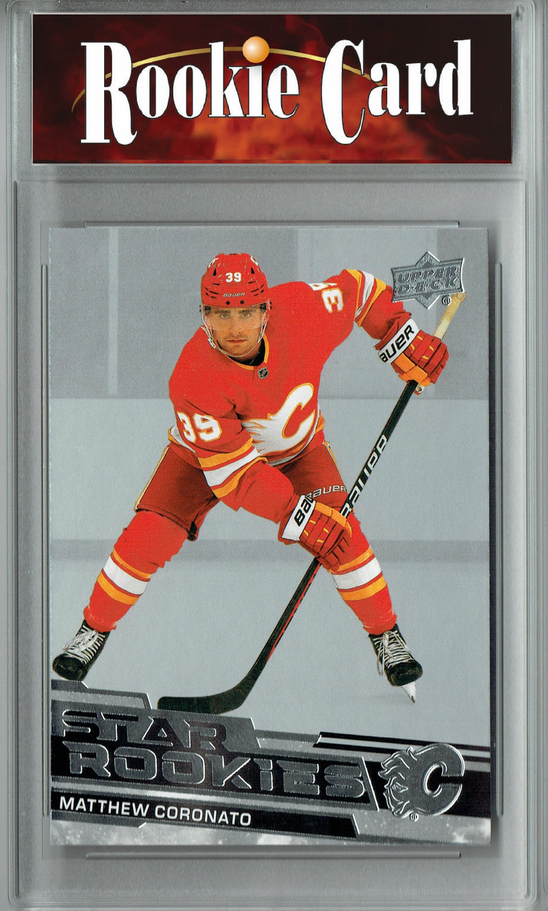 Certified Mint+ Matthew Coronato 2023-24 Upper Deck #11 Star Rookies Set Rookie Card Calgary Flames