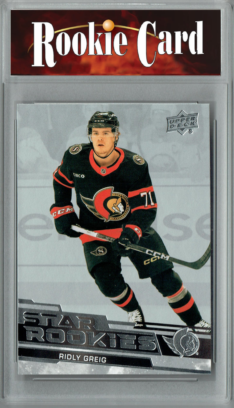 Certified Mint+ Ridly Greig 2023-24 Upper Deck #8 Star Rookies Set Rookie Card Ottawa Senators