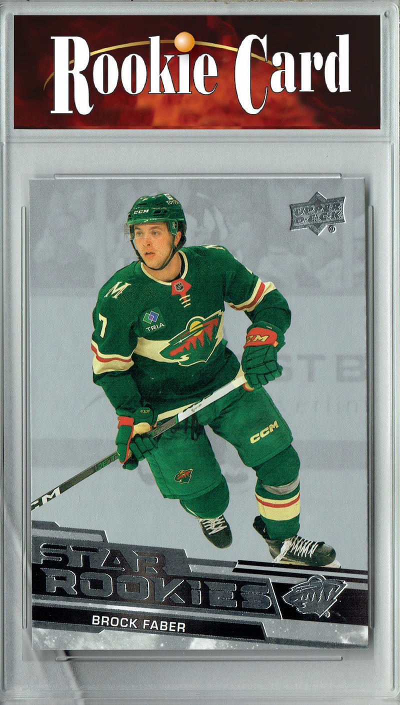 Certified Mint+ Brock Faber 2023-24 Upper Deck #6 Star Rookies Set Rookie Card Minnesota Wild