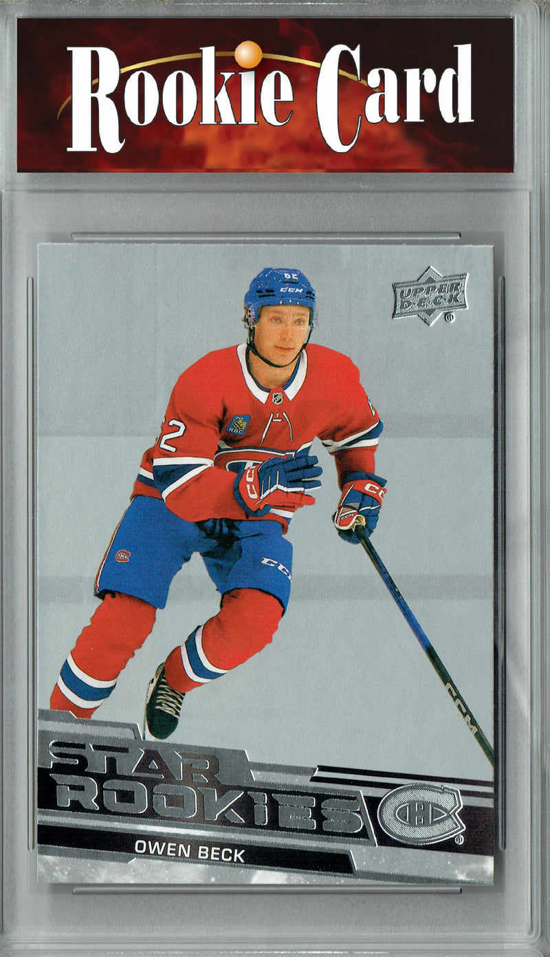 Certified Mint+ Owen Beck 2023-24 Upper Deck #9 Star Rookies Set Rookie Card Montreal Canadiens