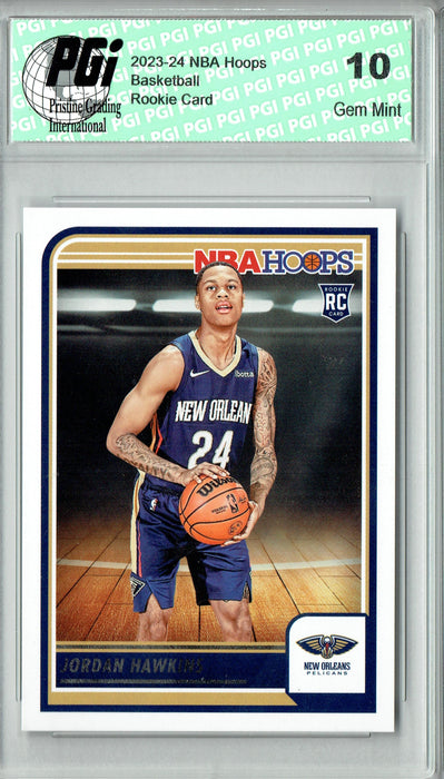 Jordan Hawkins 2023-24 Hoops #269 New Orleans Pelicans Rookie Card PGI 10