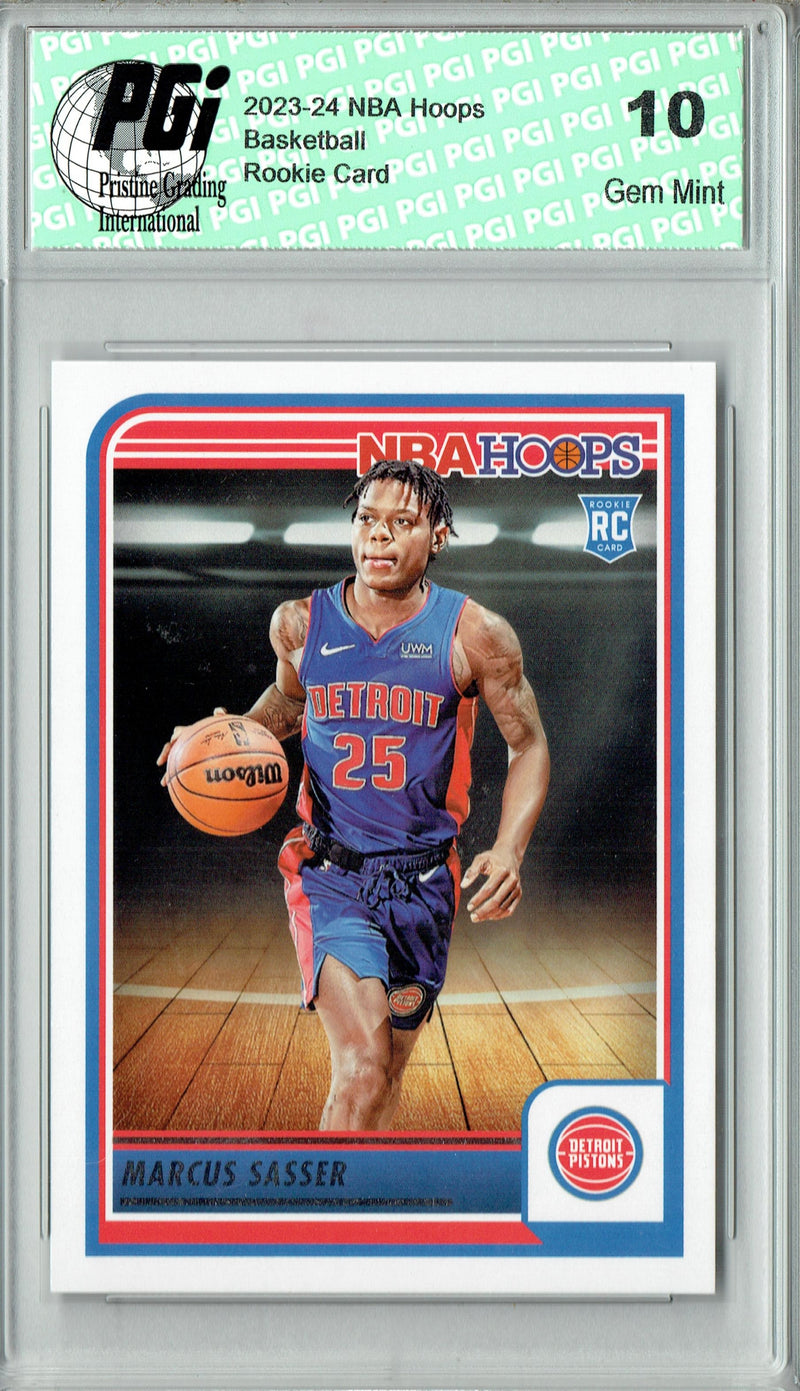Marcus Sasser 2023 NBA Hoops #260 Detroit Pistons Rookie Card PGI 10