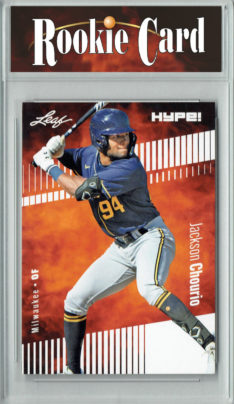 Certified Mint+ Jackson Chourio 2023 Leaf HYPE #123 Only 5000 Made Rookie Card Milwaukee Brewers
