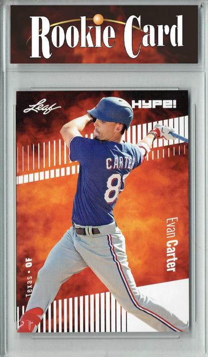 Certified Mint+ Evan Carter 2023 Leaf HYPE! #120 Only 5000 Made! Rookie Card Texas Rangers