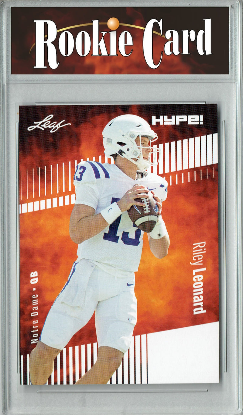 Riley Leonard Rookie Card Notre Dame Fighting Irish Football Trading Card 2023 Leaf HYPE! #134 Only 5000 Made!  Certified Mint+