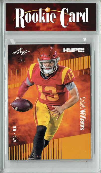 Certified Mint+ Caleb Williams 2023 Leaf HYPE! #107 Gold Blank Back #1/1 Rookie Card