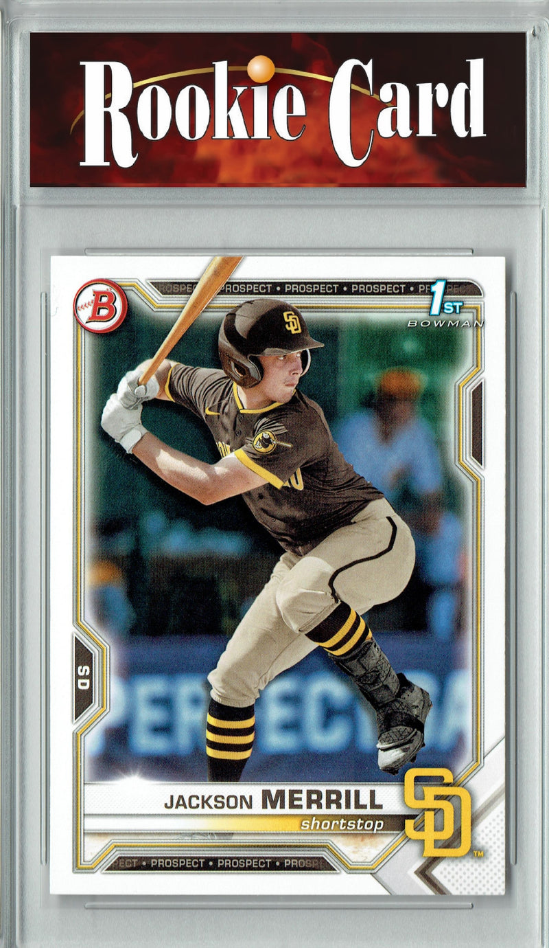 Certified Mint+ Jackson Merrill 2021 Bowman Draft #BD-119 1st Rookie Card San Diego Padres
