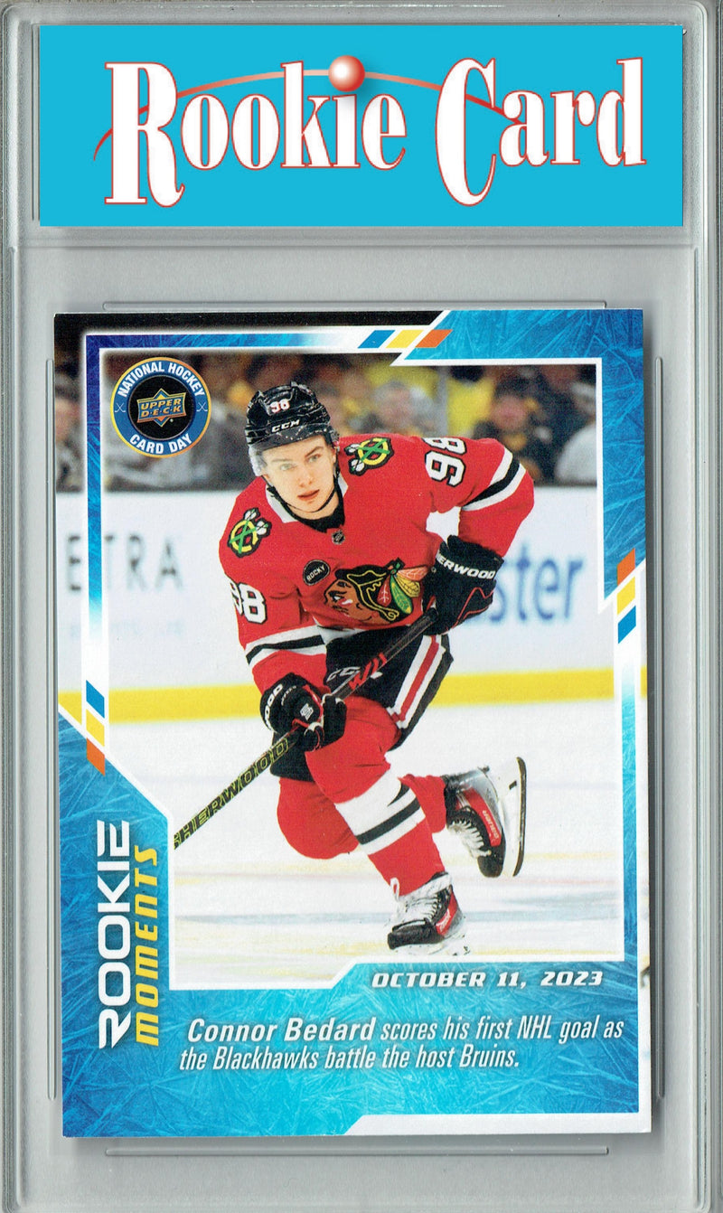 Certified Mint+ Connor Bedard 2024 Upper Deck #NHCD-31 Hockey Day Rookie Card Chicago Blackhawks