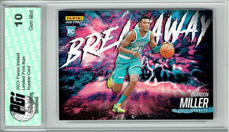 Brandon Miller 2023 Panini Instant #B2 Breakaway SP 1/4085 Rookie Card PGI 10
