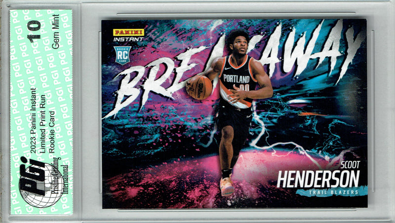 Scoot Henderson 2023 Panini Instant #B3 Breakaway SP 1/4085 Rookie Card PGI 10