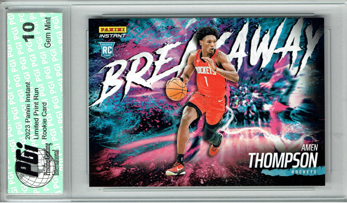 Amen Thompson 2023 Panini Instant #B4 Breakaway SP 1/4085 Rookie Card PGI 10