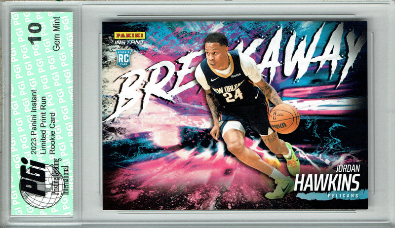 Jordan Hawkins 2023 Panini Instant #B11 Breakaway SP 1/4085 Rookie Card PGI 10