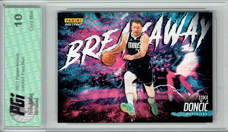 Luka Doncic 2023 Panini Instant #B14 Breakaway SP 1/4085 Rare Trading Card PGI 10