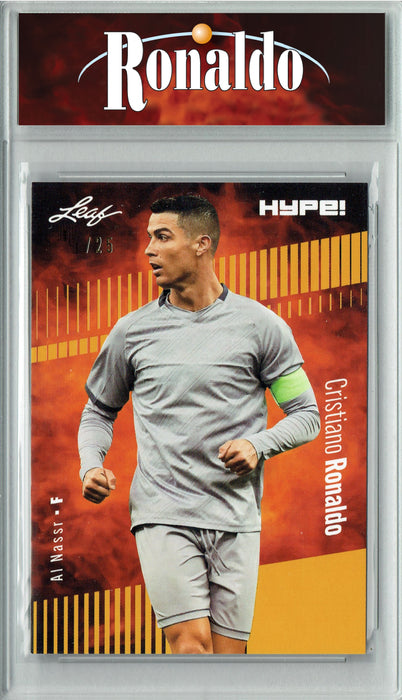 Certified Mint+ Cristiano Ronaldo 2023 Leaf HYPE! #110 Gold SP, Just 25 Made Trading Card