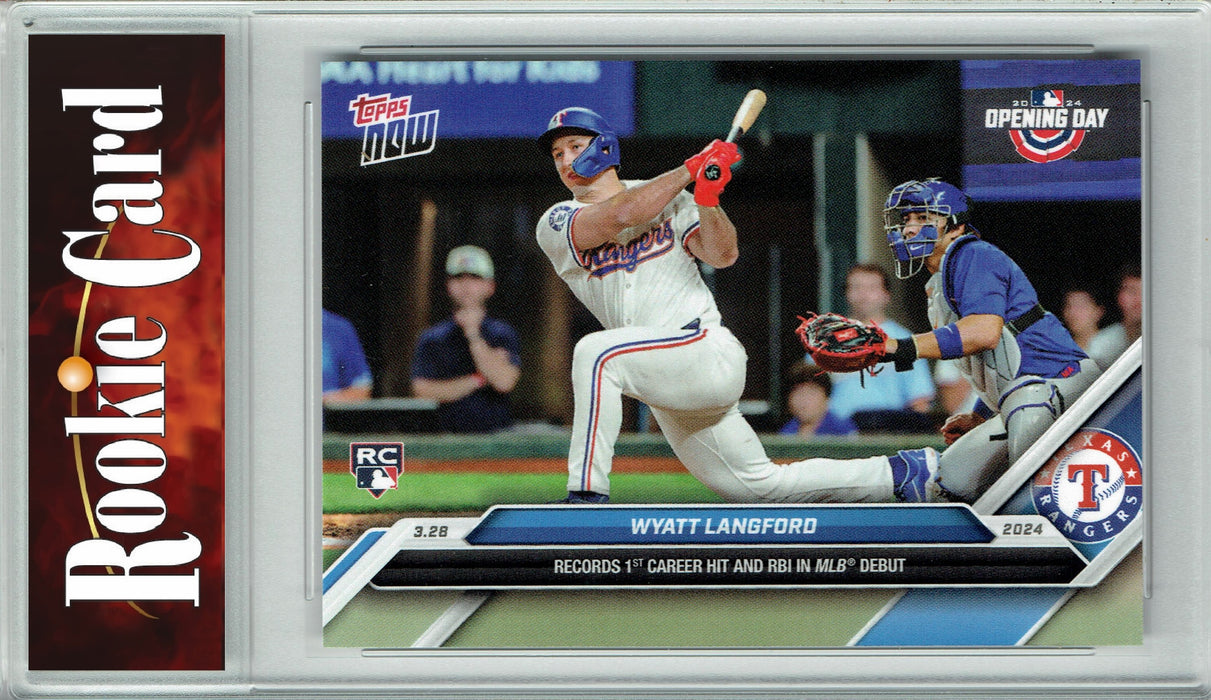 Certified Mint+ Wyatt Langford 2024 Topps Now #12 1st Hit & RBI in MLB Debut Rookie Card Texas Rangers
