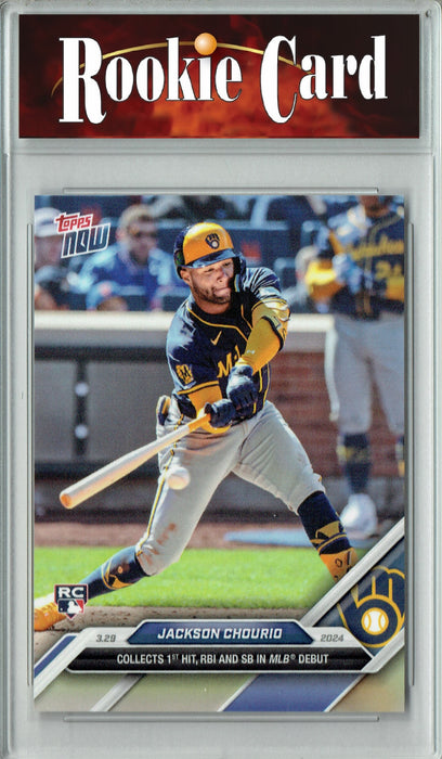 Certified Mint+ Jackson Chourio 2024 Topps Now #16 1st Hit & RBI in MLB Debut Rookie Card Milwaukee Brewers