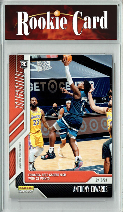 Certified Mint+ Anthony Edwards 2020 Panini Instant #80 Career High 1 of 445 Made Rookie Card Minnesota Timberwolves