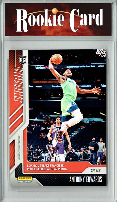 Certified Mint+ Anthony Edwards 2020 Panini Instant #112 Franchise Record 1/1605 Rookie Card Minnesota Timberwolves