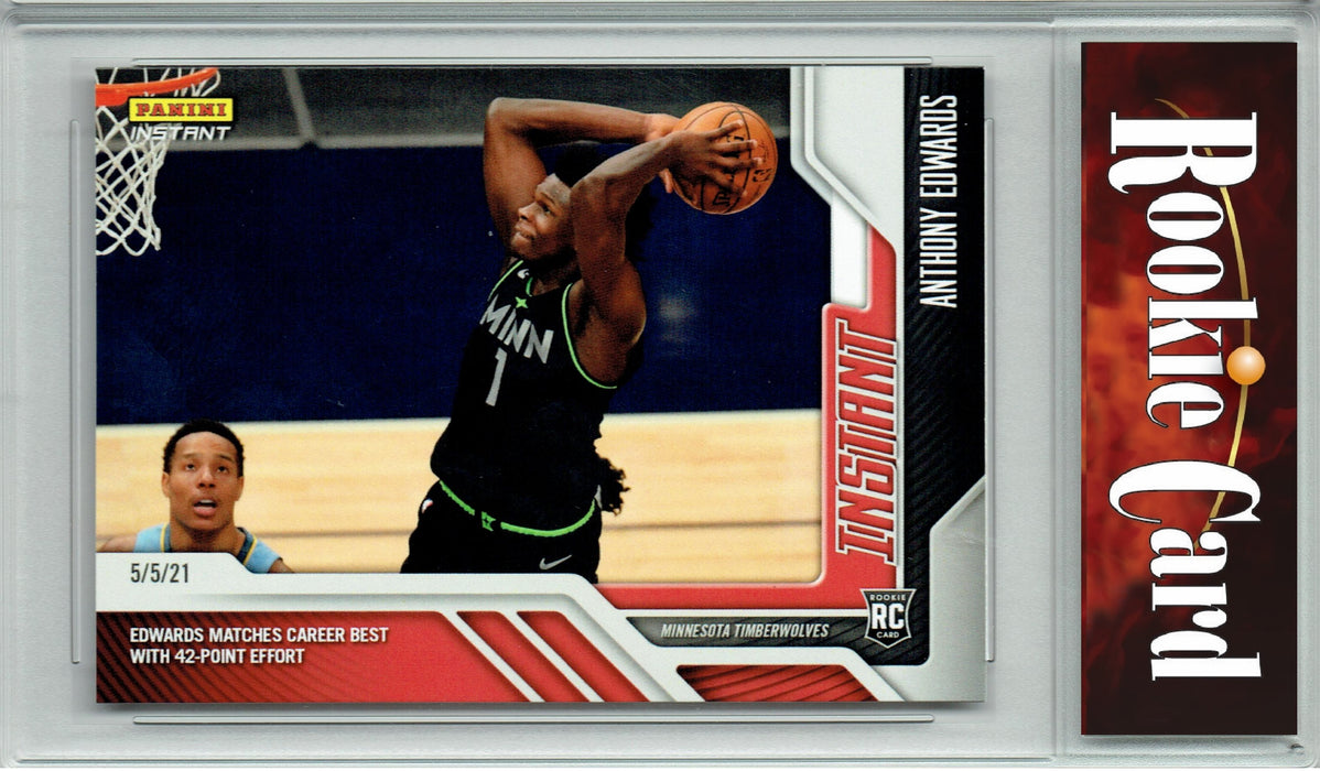 Certified Mint+ Anthony Edwards 2020 Panini Instant #169 42 Pt. Effort 1 of 862 Made Rookie Card Minnesota Timberwolves