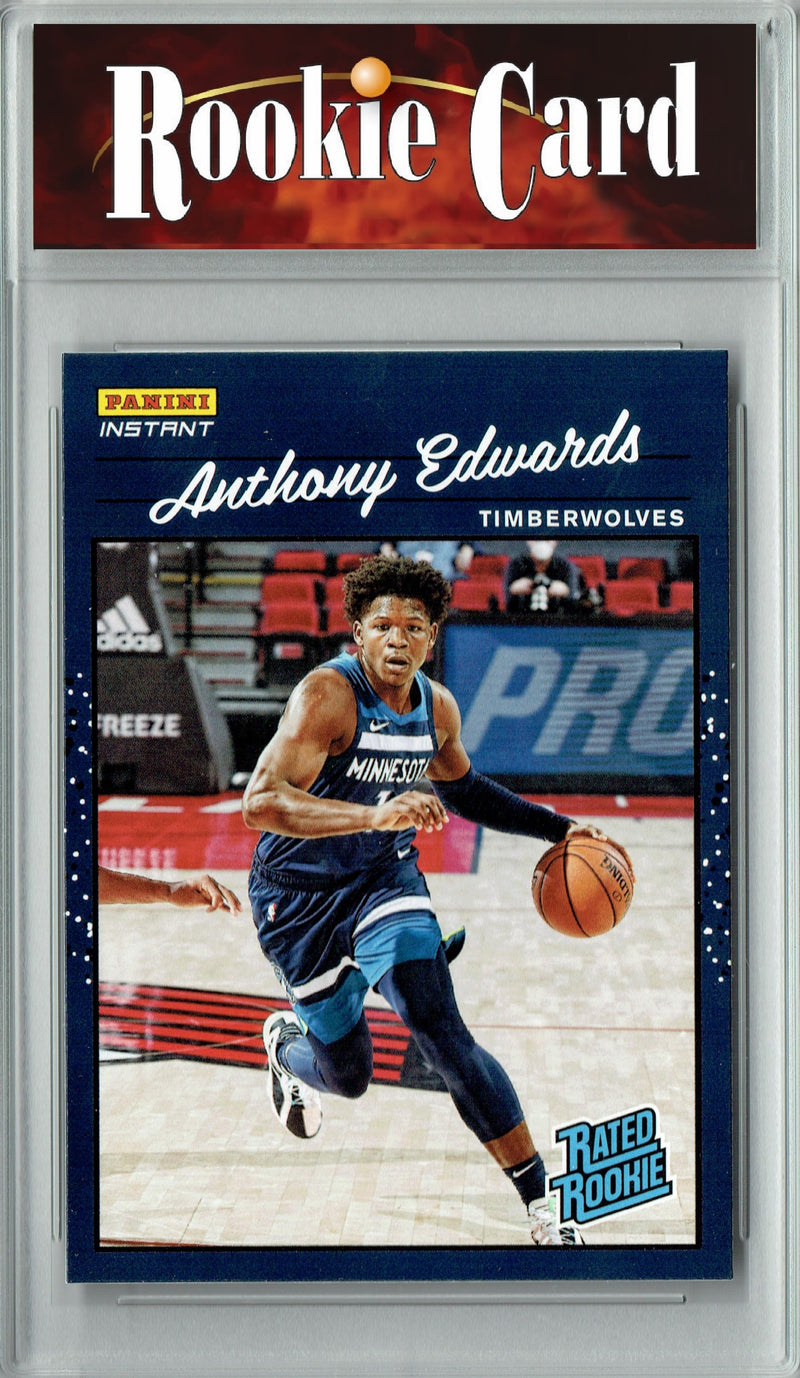 Certified Mint+ Anthony Edwards 2020 Panini Instant #RR1 Retro Rated Rookie Card Minnesota Timberwolves