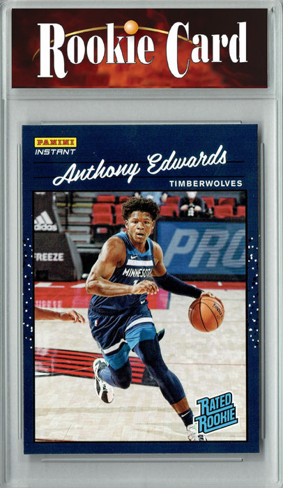 Certified Mint+ Anthony Edwards 2020 Panini Instant #RR1 Retro Rated Rookie Card Minnesota Timberwolves