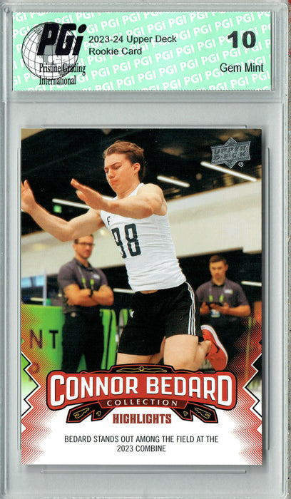 2023 Upper Deck Connor Bedard Collection #6 Standsout Combine Rookie Card PGI 10