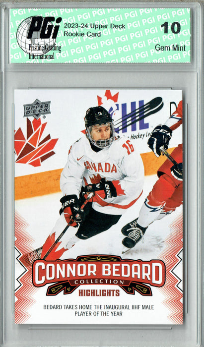 2023 Upper Deck Connor Bedard Collection #4 Player of Year Rookie Card PGI 10