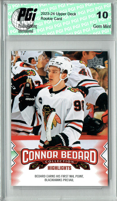2023 Upper Deck Connor Bedard Collection #11 - 1st NHL Point Rookie Card PGI 10