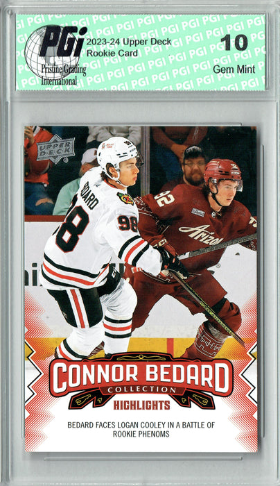 2023 Upper Deck Connor Bedard Collection #17 w Logan Cooley Rookie Card PGI 10