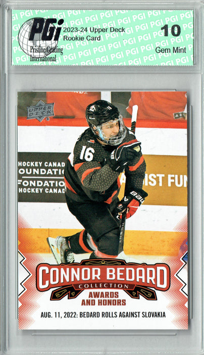 2023 Upper Deck Connor Bedard Collection #27 Awards/Honors SP Rookie Card PGI 10