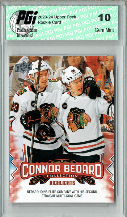 2023 Upper Deck Connor Bedard Collection #24 Multi-Goal Game Rookie Card PGI 10