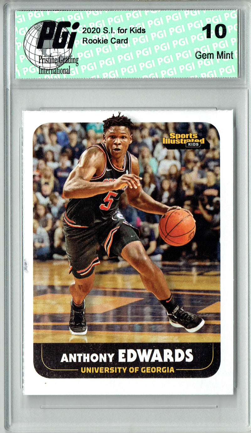 Anthony Edwards 2020 SI for Kids #907 1st Rookie Card Ever Made Card PGI 10