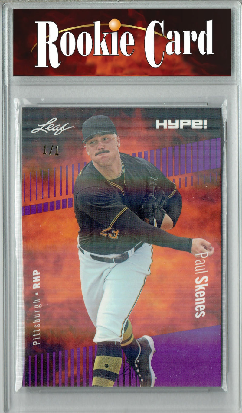 Certified Mint+ Paul Skenes 2023 Leaf HYPE #132 Purple Shimmer #1/1 Rookie Card Pittsburgh Pirates