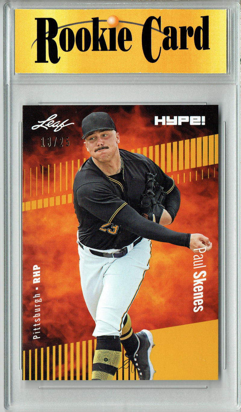 Certified Mint+ Paul Skenes 2023 Leaf HYPE #132 Gold SP, Just 25 Made Rookie Card Pittsburgh Pirates
