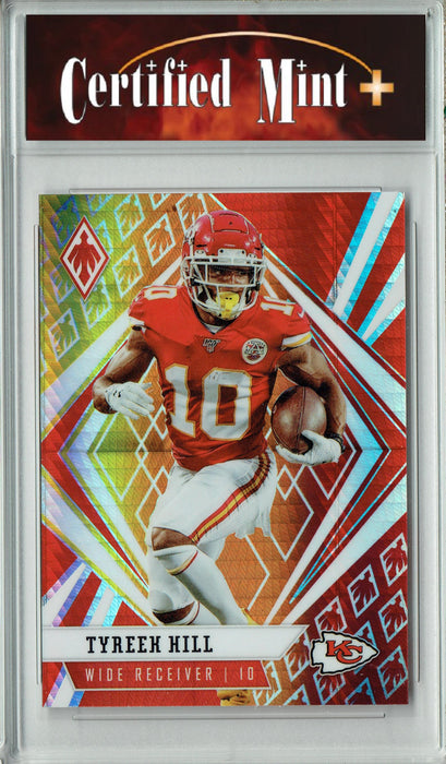 Certified Mint+ Tyreek Hill 2020 Panini #46 Phoenix Fire Burst Rare Trading Card Kansas City Chiefs