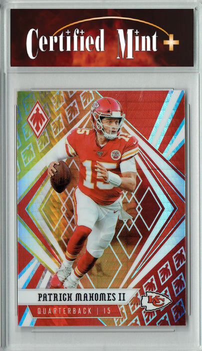 Certified Mint+ Patrick Mahomes 2020 Panini #45 Phoenix Fire Burst Rare Trading Card Kansas City Chiefs