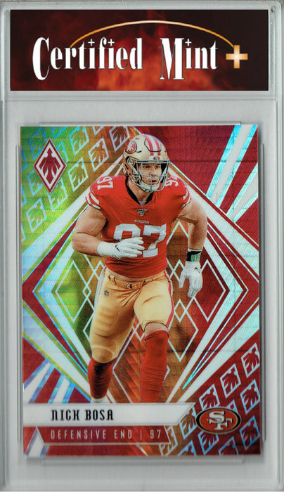 Certified Mint+ Nick Bosa 2020 Panini #85 Phoenix Fire Burst Rare Trading Card San Francisco 49ers