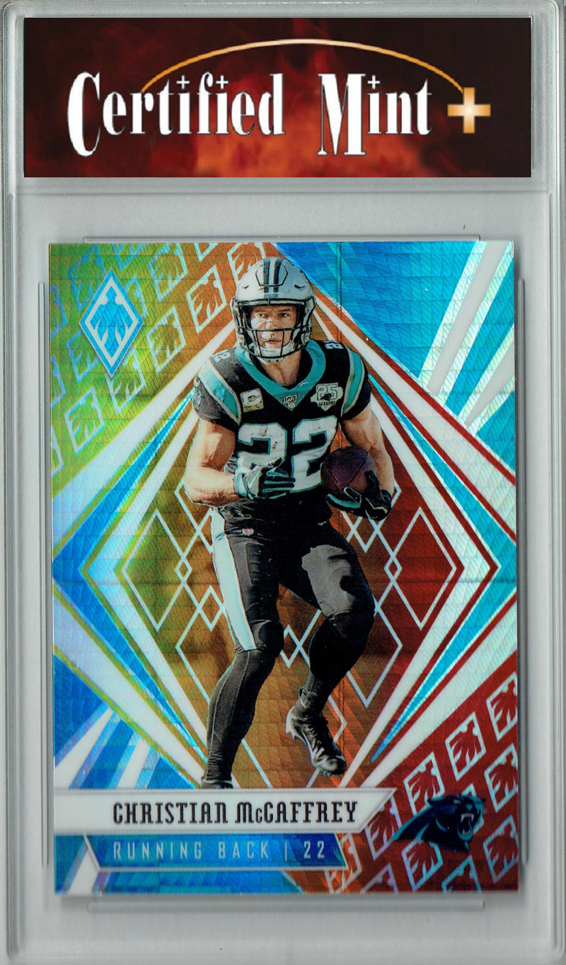 Certified Mint+ Christian McCaffrey 2020 Panini #68 Phoenix Fire Burst Rare Trading Card San Francisco 49ers