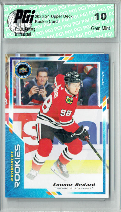 Connor Bedard 2023 Upper Deck #NHCD-1 Hockey Card Day SP Rookie Card PGI 10