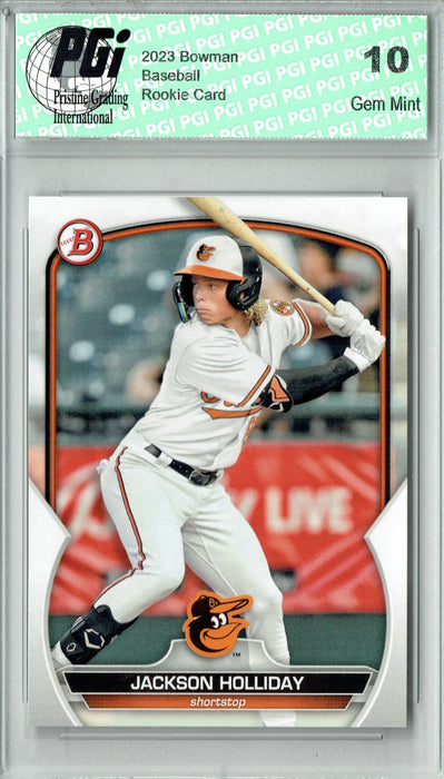 Jackson Holliday 2023 Bowman #BD118 Baltimore Orioles Rookie Card PGI 10