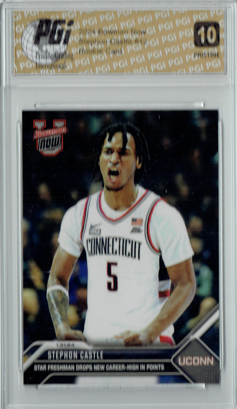 Stephon Castle 2024 Bowman University Now #42 PRISTINE Rookie Card PGI 10
