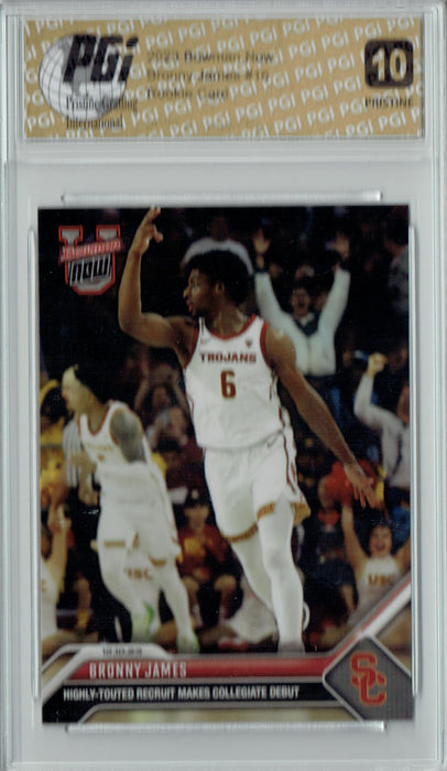 Bronny James 2023 Bowman University Now #16 PRISTINE Rookie Card PGI 10