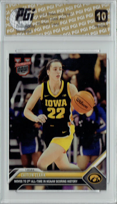 Caitlin Clark 2023 Bowman University Now #41 PRISTINE Rookie Card PGI 10