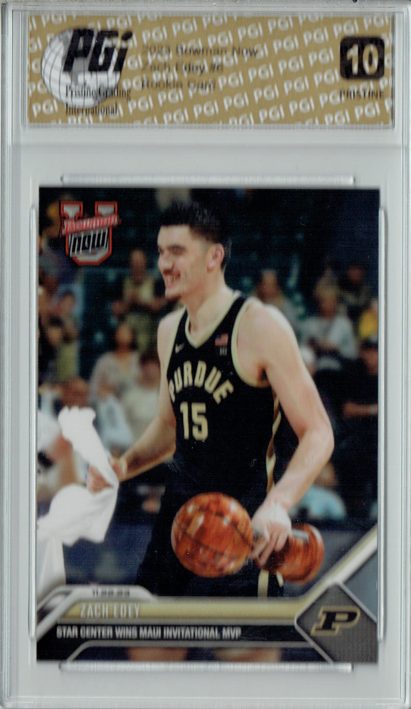 Zach Edey 2023 Bowman University Now #6 PRISTINE Rookie Card PGI 10