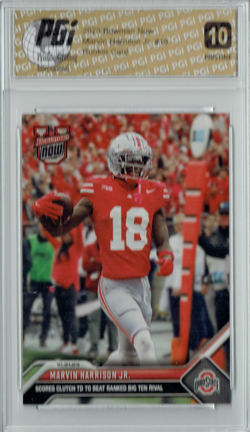 Marvin Harrison Jr. 2023 Bowman University Now #18 PRISTINE Rookie Card PGI 10